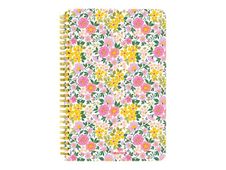 Oberthur Bali - Cahier de notes - fil-o - B6 (125 x 176 mm) - 100 feuilles / 200 pages - papier ivoire - doublé - floral - couverture jaune