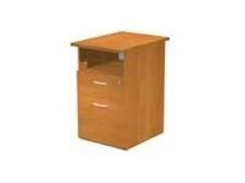 Caisson hauteur bureau Trend - L43xP60xH72 cm - 2 tiroirs dont 1 DS + 1 niche - imitation chêne