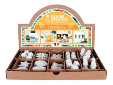 Graine Creative - Ensemble de forme d'artisanat - 64 pièces - ananas, barrel cactus, flat cactus, long cactus, round cactus, succulent, citrus slice, star fruit - tropical - plaster