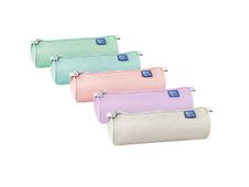 Trousse ronde fancy 1 compartiment assortis pastel  - oxford