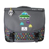 Cartable 38 cm Space Invader- 2 compartiments- gris- Pol Fox