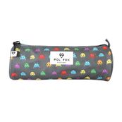 Trousse ronde Space Invader- gris-  Pol Fox