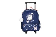 Sac à dos à roulettes HARRY POTTER HEDWIG-2 compartiments- bleu- Kid'Abord