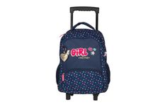 Sac à dos à roulettes KIP YOU ROCK-2 compartiments- marine- Kid'Abord