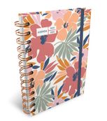Agenda RDC reliure spirale année scolaire BOUCHUT "Motifs tropical" 12,5 x 17,5 cm 