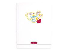 Calligraphe 8000 POLYPRO - Cahier de dessin - reliure cousue - portrait - 24 feuilles - papier blanc - couvercle incolore - polypropylène (PP)