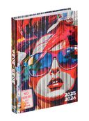 EUROTEXTAGENDA ML Graffiti - Visage - 12x17 cm - Journalier - 12 mois de août à juillet - Quo Vadis