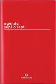 Agenda Boréal - 1 semaine sur 2 pages - 10 x 15 cm - rouge - Oberthur
