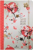Agenda à élastique Sakura - 1 semaine sur 2 pages - 17 x 24,5 cm - fleurs de cerisiers - Oberthur