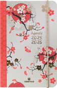 Agenda à élastique Sakura - 1 semaine sur 2 pages - 10 x 15 cm - fleurs de cerisiers - Oberthur