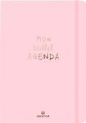 Bullet Agenda - 1 semaine sur 2 pages - 15 x 21 cm - rose pale - Oberthur