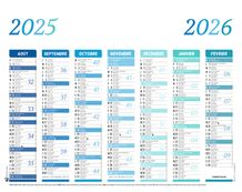 Calendrier Arc-en-ciel - 7 mois par face - 21 x 26,5 cm - Oberthur