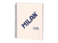 Milan 430 Since 1918 - Cuaderno - encuadernado espiral - A4 (210 x 297 mm) - 80 hojas / 160 páginas - liso - 4 taladros - beige