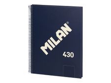 Milan 430 Since 1918 - Cuaderno - encuadernado espiral - A4 (210 x 297 mm) - 80 hojas / 160 páginas - liso - 4 taladros - azul