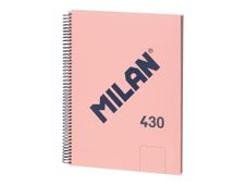 Milan 430 Since 1918 - Cuaderno - encuadernado de alambre - A4 (210 x 297 mm) - 80 hojas / 160 páginas - liso - 4 taladros - rosa