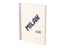 Milan 430 Since 1918 - Cuaderno - encuadernado espiral - A5 - 176 x 210 mm - 80 hojas / 160 páginas - liso - 2 taladros - beige - cartón