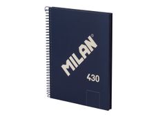 Milan 430 Since 1918 - Cuaderno - encuadernado espiral - A5 - 176 x 210 mm - 80 hojas / 160 páginas - liso - 2 taladros - azul - cartón
