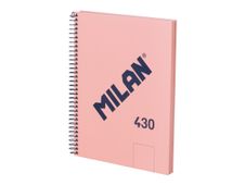 Milan 430 Since 1918 - Cuaderno - encuadernado espiral - A5 - 176 x 210 mm - 80 hojas / 160 páginas - liso - 2 taladros - rosa - cartón