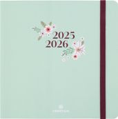 Agenda à élastique Tivoli - 1 semaine sur 2 pages - 16,5 x 16,5 cm - vert pastel - Oberthur