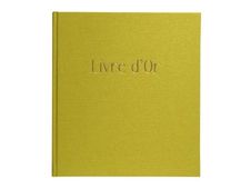 Exacompta POP'N CO - Livre d'or - 210 x 190 mm - 70 feuilles / 140 pages - papier blanc - couvercle citron vert - carton recouvert de papier, tissu