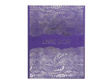 Exacompta Japan - Livre d'or - 270 x 220 mm - 50 feuilles / 100 pages - papier blanc - impressions japonaises - couverture violette - carton recouvert de papier