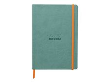 RHODIA Rhodiarama - Cahier de notes - A5 (148 x 210 mm) - 80 feuilles / 160 pages - papier ivoire - pointillé - couverture eau - similicuir