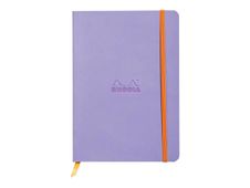 RHODIA Rhodiarama - Cahier de notes - lien parfait - A5 (148 x 210 mm) - 80 feuilles / 160 pages - papier ivoire - pointillé - couverture iris - cuir italien