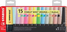 STABILO BOSS ORIGINAL  - Pack de 15 surligneurs - couleurs assorties