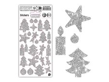 Cléopâtre - Jeu d'adhésifs de décoration - 27 pièces - noël - 10 - 40 mm - argent - non permanent