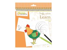 Avenue Mandarine Graffy Nature - Livre à colorier - 200 x 255 mm - 24 feuilles / 48 pages - ferme - couverture orange