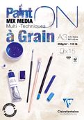Clairefontaine - PaintON à grain - bloc encollé - A3 - 15 feuilles - 250g