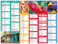 Calendrier Color Story - 6 mois par face - 210 x 265 mm - Oberthur