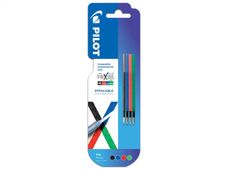 4 Recharges Frixion Ball - 4 couleurs - pointe fine - noir - bleu - rouge - vert