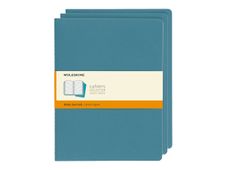 Moleskine Cahier - Journal - reliure cousue - XL - 190 x 250 mm - papier ivoire - ligné - couvre bleu vif - carton (pack de 3)