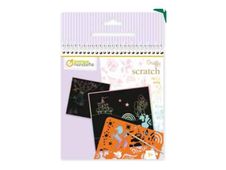 Avenue Mandarine Graffy Scratch - Jeu de cartes à gratter et de pochoirs - 3 pièces - licornes - 24 feuilles