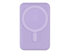 BIGBEN Connected - Banque d'alimentation - magnetic MagSafe wireless, Qi - 5000 mAh - 10 Watt - 2 connecteurs de sortie (USB, 24 pin USB-C) - violet
