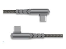 Force Power - Câble USB - 24 pin USB-C (M) incliné pour 24 pin USB-C (M) incliné - 3 A - 2 m - ultra renforcé, USB Power Delivery (60W) - gris