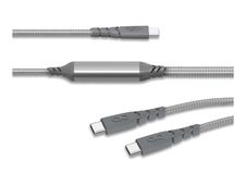 Force Power - Câble USB - 24 pin USB-C (M) pour 24 pin USB-C (M) - 5 A - 2 m - ultra renforcé, USB Power Delivery (60W) - gris