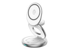 BIGBEN Connected Force Power - Support de chargement sans fil - 3 en 1, pliable - 15 Watt - blanc
