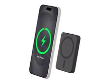BIGBEN Connected - Banque d'alimentation - magnetic MagSafe wireless, Qi - 5000 mAh - 15 Watt (24 pin USB-C) - noir métal