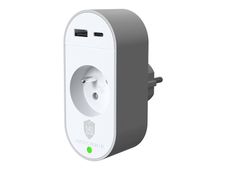 Force Power Lite - Protection contre les surtensions - 540J, lifetime warranty, Type E, USB A + C PD - connecteurs de sortie : 1 - 1.5 m cordon - Europe - gris, blanc