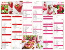 Oberthur - Calendrier cuisine - 6 mois par page - 520 x 405 mm - daté