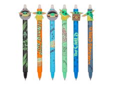 Colorino Mandalorian - Stylo effacable - Baby Yoda - non permanent - bleu - 0.5 mm - rétractable - avec gomme