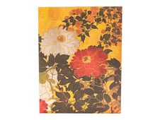 Paperblanks Flexis Rinpa Florals - Agenda - 2025 - semainier - reliure piquée - ultra - 175 x 225 mm - 176 pages - papier crème - natsu - couverture rouge