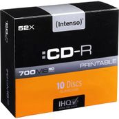 Intenso - 10 x CD-R - 700 Mo (80 min) 52x - surface imprimable par jet d'encre - boîtier CD étroit