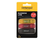 Intenso Rainbow Line - Clé USB 32 Go - USB 2.0 - noir, jaune, rouge (pack de 3)