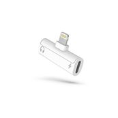 Mobility Lab - Lightning vers prise casque/adaptateur de charge - Lightning mâle pour mini-phone stereo 3.5 mm, Lightning femelle - blanc