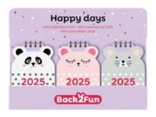 Miquelrius Back2Fun - Calendario - escritorio - 2025 - panda / mouse / bear - un mes vista - mini - 118 x 80 mm - fecha (paquete de 18)