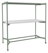 Table Coworking ELKI - L180 - plateau blanc perle - pied vert sauge