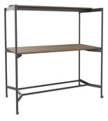 Table Coworking ELKI - L180 - plateau imitation noyer - pied carbone